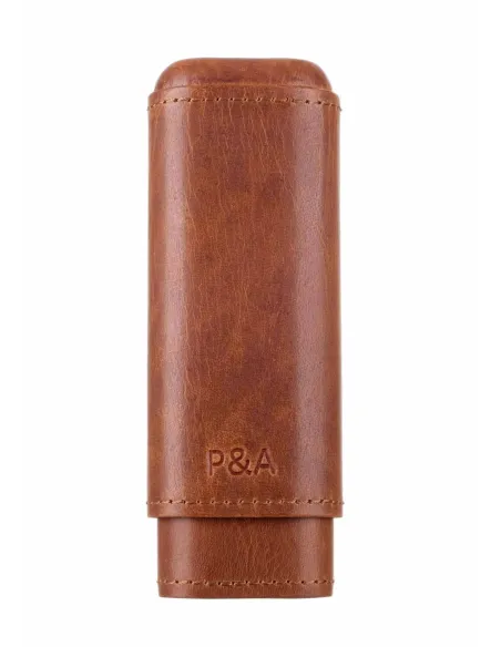 Чехол P&A на 2 сигары Робусто Коричневый, натуральная кожа и кедр - купить в интернет-магазине Havana Smoke