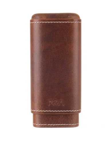 Чехол P&A на 3 сигары Черчилль Коричневый, натуральная кожа и кедр - купить в интернет-магазине Havana Smoke