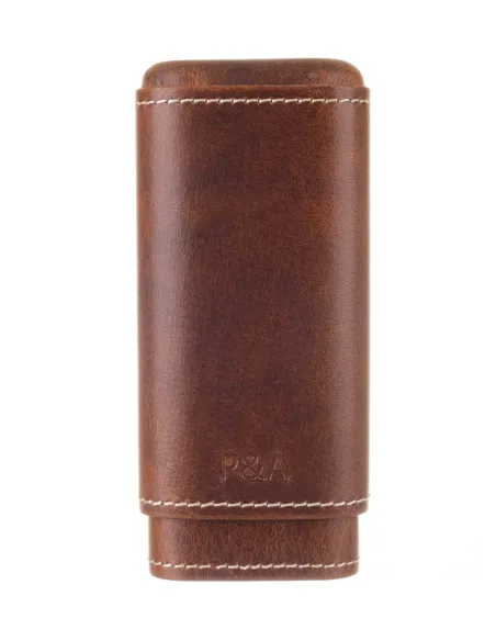 Чехол P&A на 3 сигары Черчилль Коричневый, натуральная кожа и кедр - купить в интернет-магазине Havana Smoke
