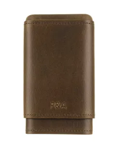 Чехол P&A на 4 сигары Робусто, натуральная кожа и кедр S202-Brown - купить в интернет-магазине Havana Smoke