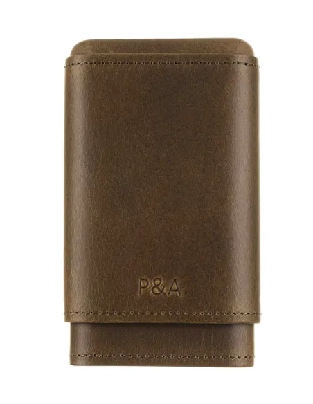 Чехол P&A на 4 сигары Робусто, натуральная кожа и кедр S202-Brown - купить в интернет-магазине Havana Smoke