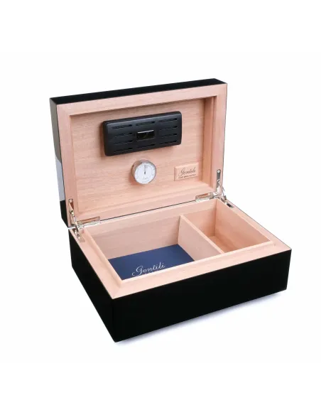 Хьюмидор Gentili Fumatore Argento на 50 сигар, Черный лак