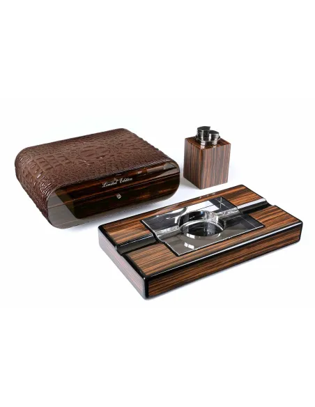 Набор сигарных аксессуаров Gentili SET-SV10-Croco-Brown