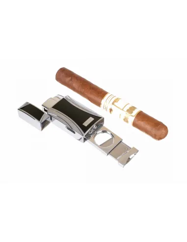 Зажигалка Caseti сигарная турбо, черная, с гильотиной CA285-1