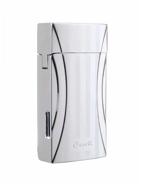 Зажигалка Caseti сигарная турбо, серебристая, с гильотиной CA285-4
