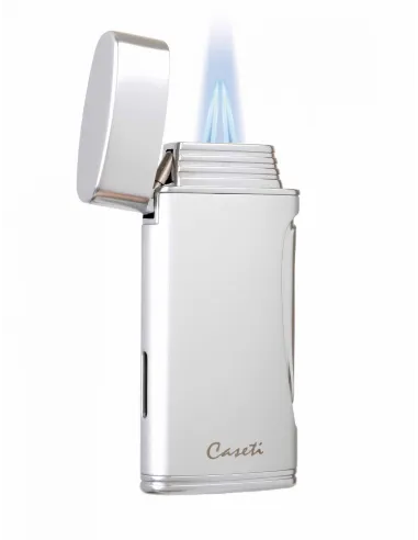 Зажигалка Caseti сигарная турбо (двойное пламя), серебристая CA583-3