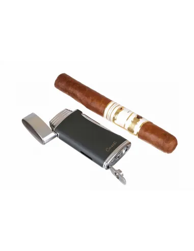 Зажигалка Caseti сигарная турбо (двойное пламя), серая CA583-4