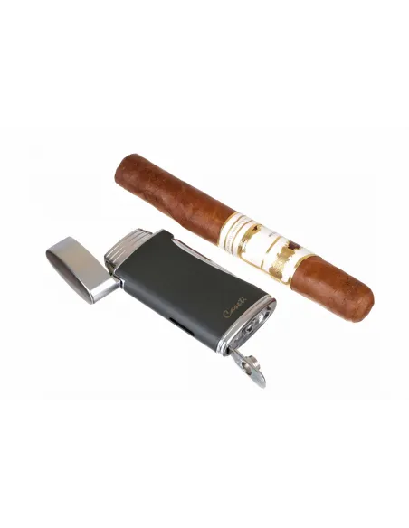 Зажигалка Caseti сигарная турбо (двойное пламя), серая CA583-4