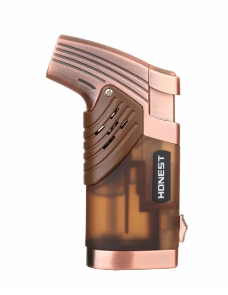 Зажигалка сигарная Honest, двойное пламя, с пробойником, бронза 776-Bronze