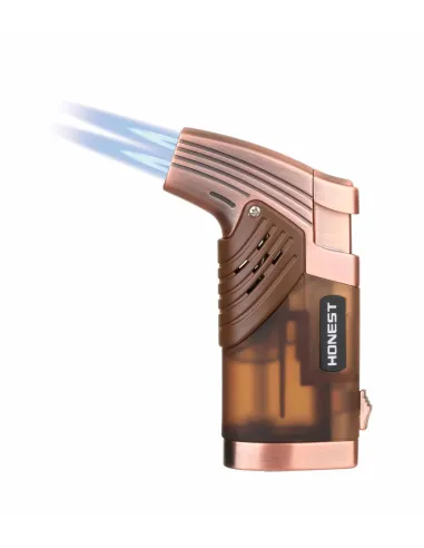 Зажигалка сигарная Honest, двойное пламя, с пробойником, бронза 776-Bronze