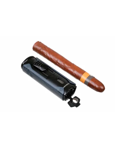 Зажигалка сигарная Honest, четверное пламя, с пробойником, черная 781-Black