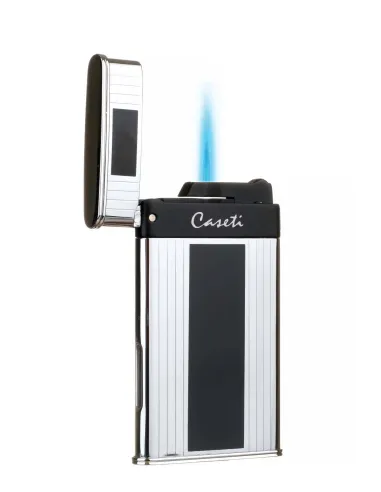 Зажигалка Caseti турбо, тонкая, серебристая CA418-3
