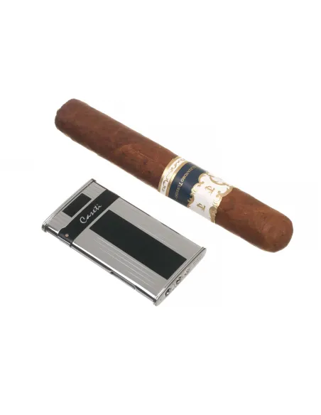 Зажигалка Caseti турбо, тонкая, серебристая CA418-3