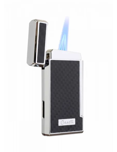 Зажигалка Caseti сигарная, турбо (двойное пламя), черная CA437-4