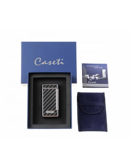 Зажигалка Caseti сигарная, турбо (двойное пламя), черная CA437-4