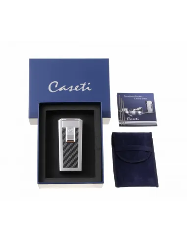 Зажигалка Caseti сигарная, турбо (тройное пламя), карбон CA439-1