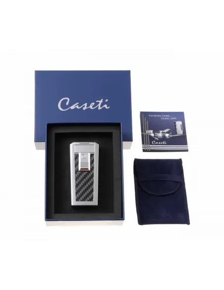 Зажигалка Caseti сигарная, турбо (тройное пламя), карбон CA439-1