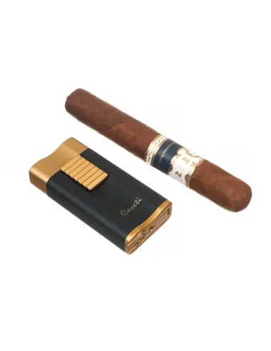 Зажигалка Caseti сигарная, турбо, черно-золотистая CA558-5