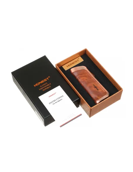 Зажигалка сигарная Honest, тройное пламя, с пробойником, бронза 787-Bronze