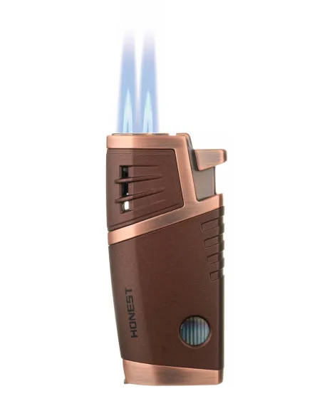 Зажигалка сигарная Honest, двойное пламя, с пробойником, бронза 754-Bronze