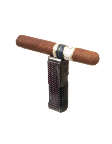 Зажигалка сигарная Honest, четверное пламя, с пробойником и сигарным ложементом, карбон 778-Carbon