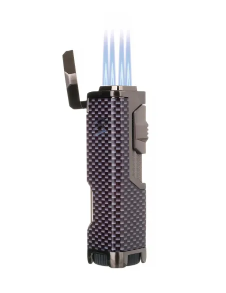 Зажигалка сигарная Honest, четверное пламя, карбон 751-Carbon