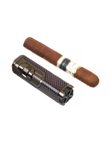 Зажигалка сигарная Honest, четверное пламя, карбон 751-Carbon