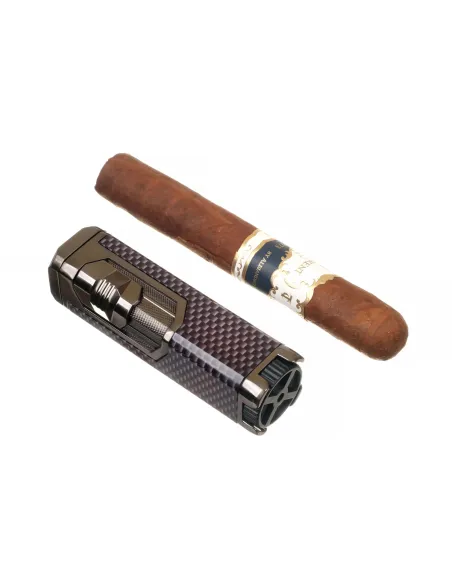 Зажигалка сигарная Honest, четверное пламя, карбон 751-Carbon