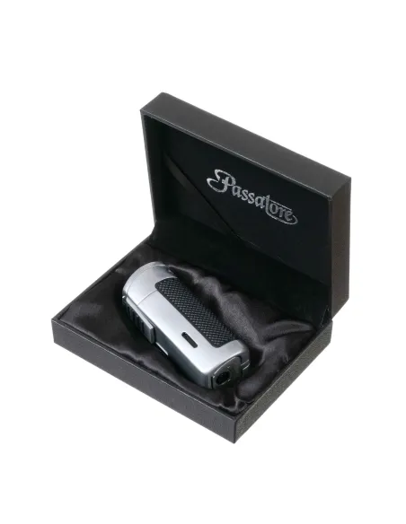 Зажигалка сигарная Passatore с пробойником, двойное пламя, хром 234-502