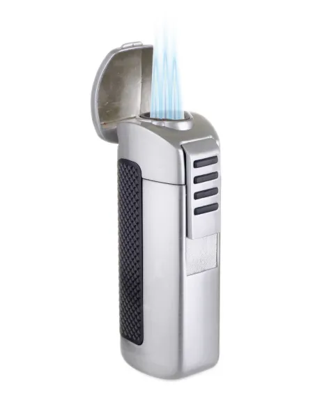 Зажигалка сигарная Passatore с пробойником, двойное пламя, хром 234-502