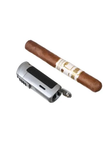 Зажигалка сигарная Passatore с пробойником, двойное пламя, хром 234-502