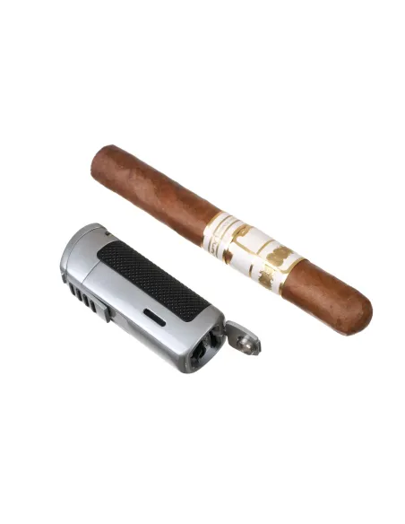 Зажигалка сигарная Passatore с пробойником, двойное пламя, хром 234-502