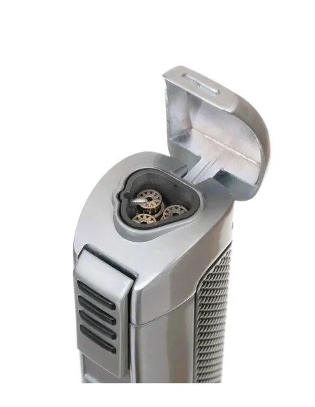 Зажигалка сигарная Passatore с пробойником, двойное пламя, хром 234-502