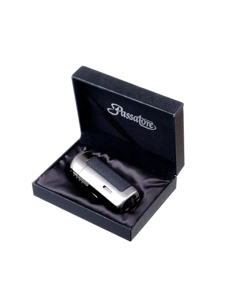 Зажигалка сигарная Passatore с пробойником, двойное пламя, оружейная сталь 234-503
