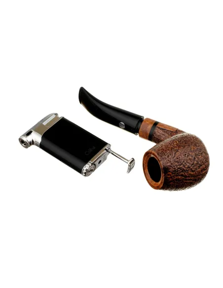 Зажигалка трубочная Colibri Pacific с тампером, матовый черный-хром LI400C5