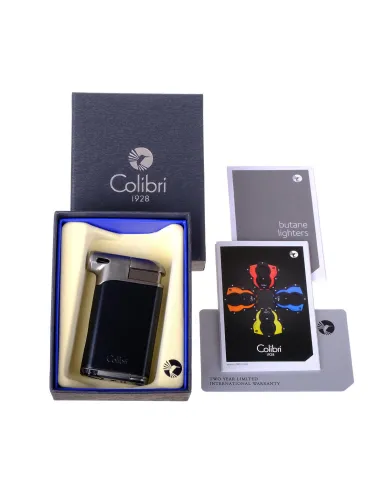 Зажигалка трубочная Colibri Pacific с тампером, черный-оружейная сталь LI400C7