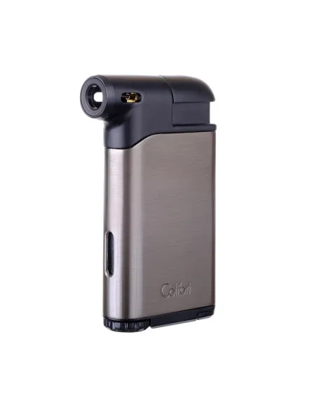 Зажигалка трубочная с тампером Colibri Pacific, оружейная сталь-черный LI400C8