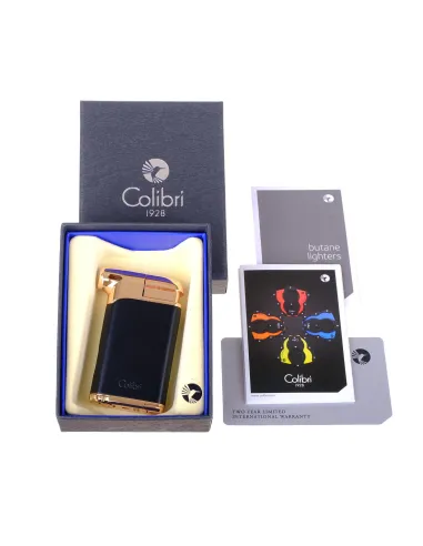 Зажигалка трубочная Colibri Pacific с тампером, черный-красное золото LI400C9