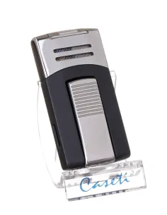 Зажигалка Caseti сигарная, турбо, черно-серебристая CA436-4
