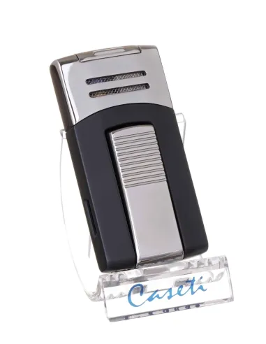 Зажигалка Caseti сигарная, турбо, черно-серебристая CA436-4