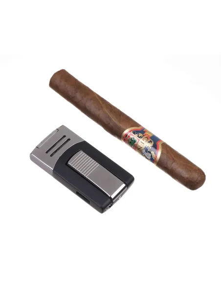 Зажигалка Caseti сигарная, турбо, черно-серебристая CA436-4