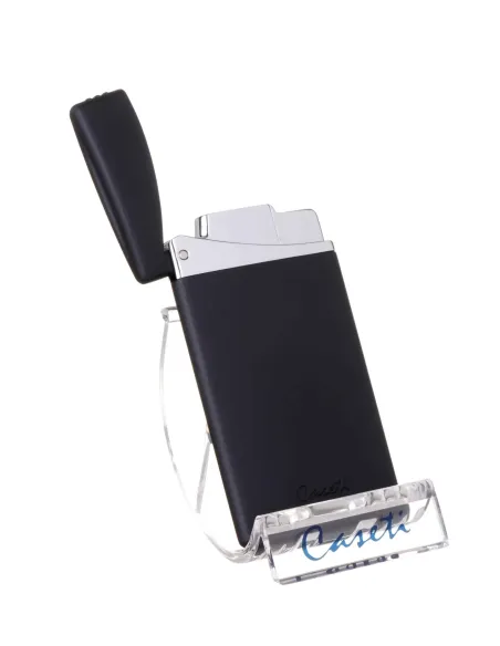 Зажигалка Caseti, турбо, плоское пламя, супертонкая, черная CA500-2