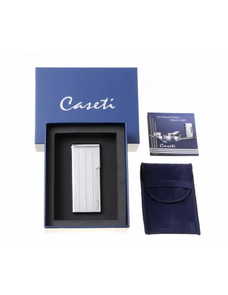 Зажигалка Caseti, турбо, супертонкая, хром CA453-4