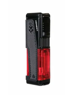 Зажигалка сигарная Honest, четверное пламя, с пробойником и сигарным ложементом, черная