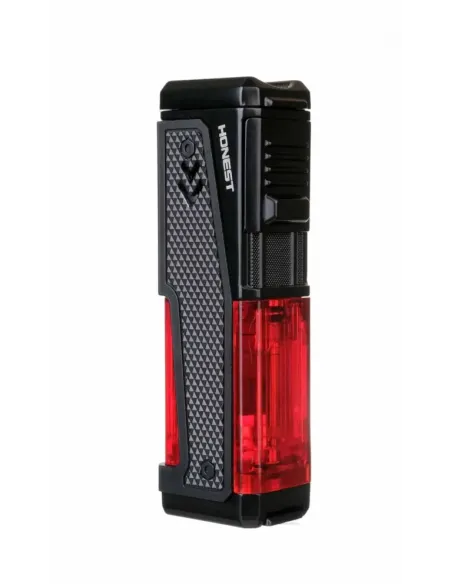 Зажигалка сигарная Honest, четверное пламя, с пробойником и сигарным ложементом, черная