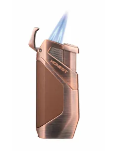 Зажигалка сигарная Honest, двойное пламя, с пробойником, бронза 2