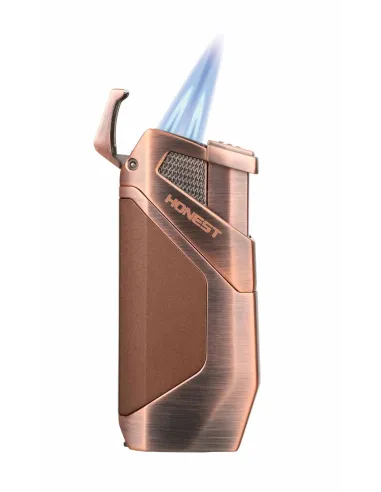 Зажигалка сигарная Honest, двойное пламя, с пробойником, бронза