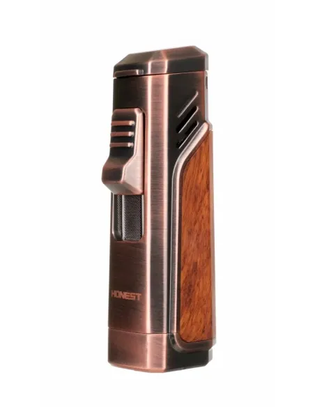 Зажигалка сигарная Honest, тройное пламя, с пробойником, бронза