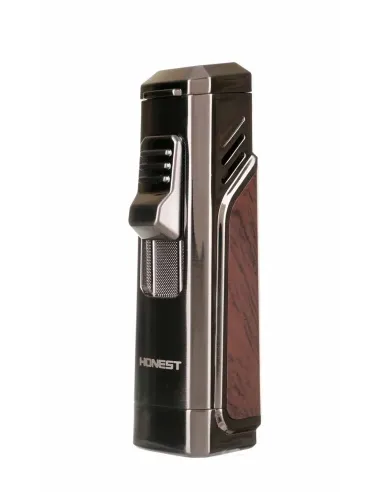 Зажигалка сигарная Honest, тройное пламя, с пробойником, черная