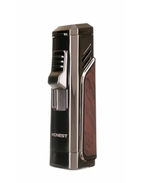 Зажигалка сигарная Honest, тройное пламя, с пробойником, черная